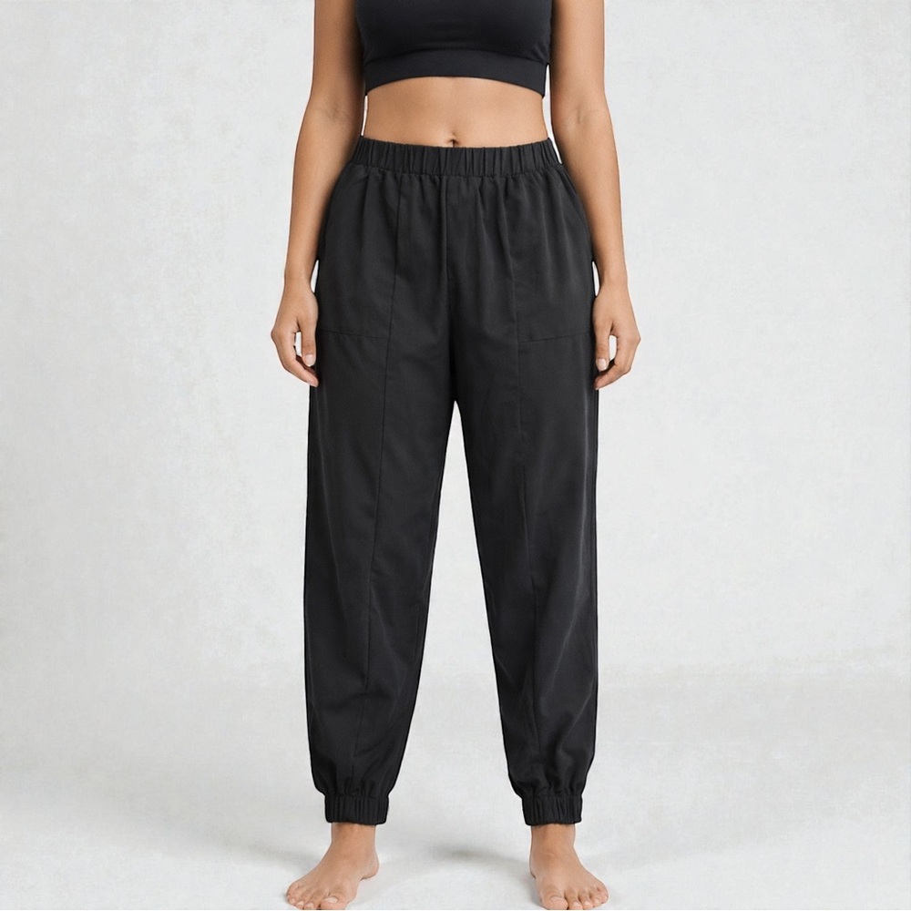 Shein Minimal Black Jogger Pants | Elastic Waist | Relaxed Fit | Size Large